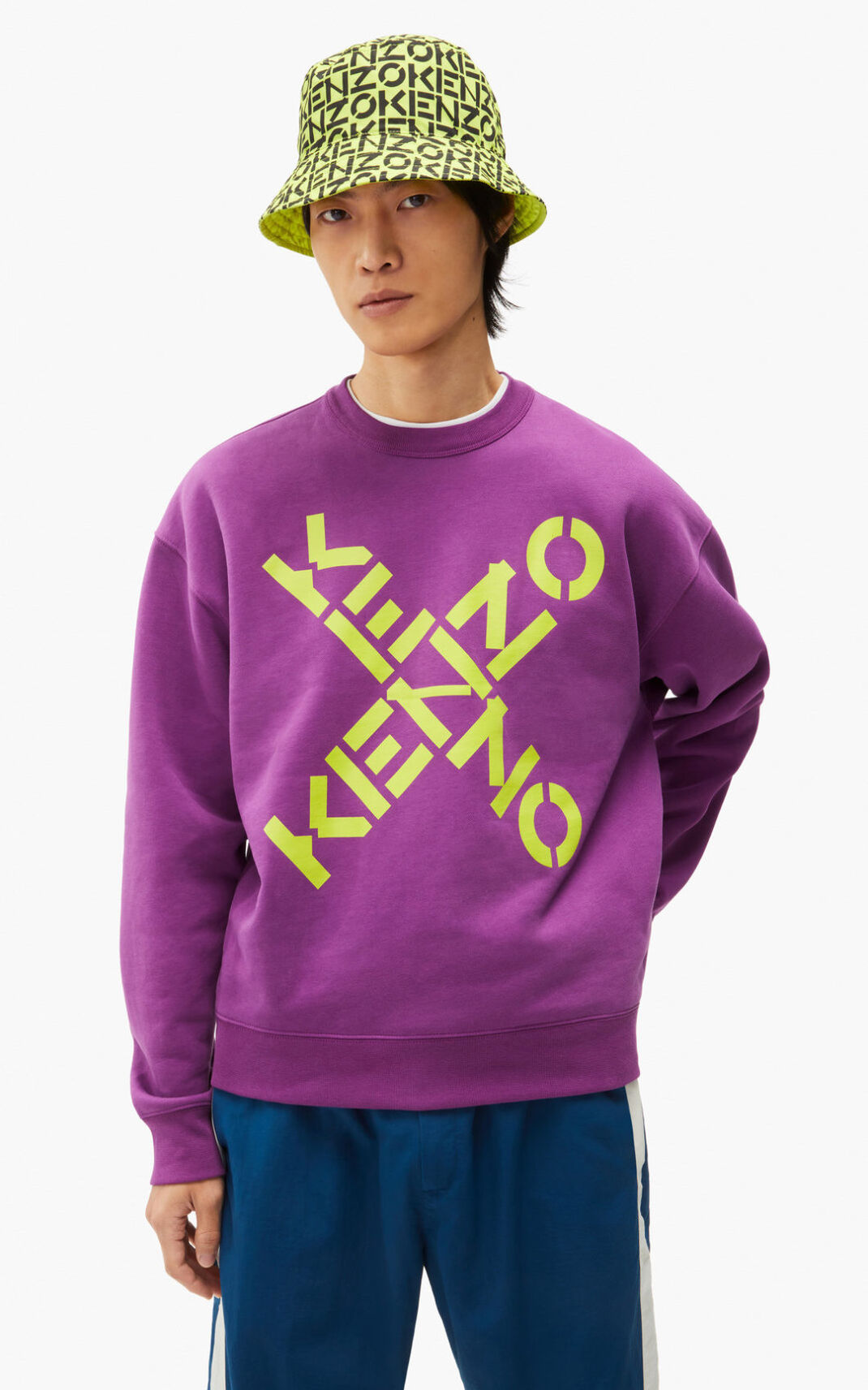 Kenzo Sport Big X φούτερ ανδρικα μωβ | GR185469